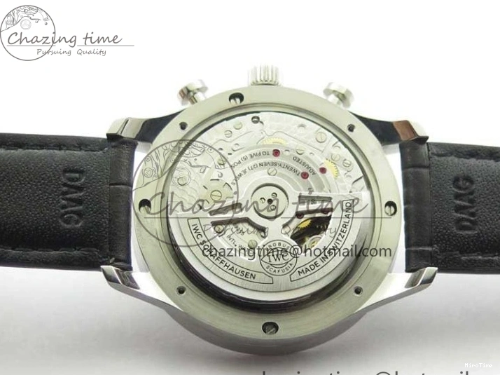 MIROTIME 0410 Elegant Portuguese IW371615 ZF 1:1 Best Edition SS Green Dial on Black Leather Strap A96355 V 7081